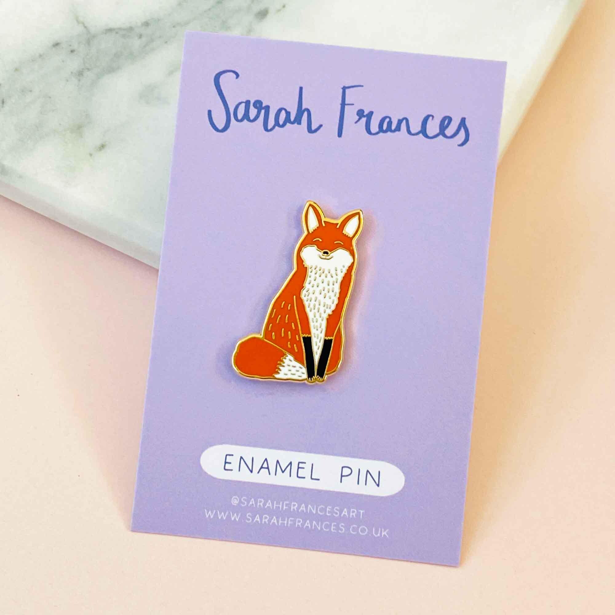 Fox Enamel Pin - Fox Lapel Pin - Gold Fox Pin - Red Fox Hard Enamel Pin ...