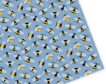 British Bees Wrapping Paper - Bee Gift Wrap - Bumblebee Gift Wrap - Nature Gift Wrap - Recyclable Wrapping Paper - Insect Gift Wrap