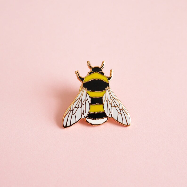 Bee Enamel Pin Bee Lapel Pin Rose Gold Bee Pin Hard Etsy UK