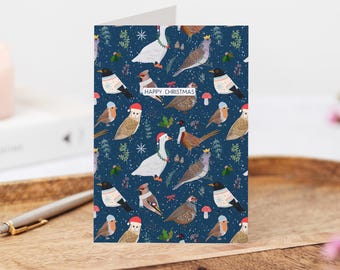 Weihnachts-Vogel-Karte - Vogel-Weihnachtskarte - Natur-Weihnachtskarte - Weihnachtskarte für Vogelliebhaber - Britische Natur-Weihnachtskarte