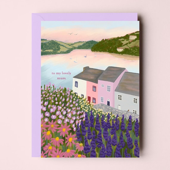 To My Lovely Mum Greetings Card - Mother's Day Card - Mothering Sunday Card - Mum Birthday Card - Coastal Mum Greetings Card