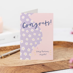 Congrats, Tiny Human Inside Card - Pregnancy Card - New Baby Card - Expecting a Baby Card