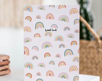 Good Luck Rainbows Card - Good Luck Greetings Card - Rainbow Luck Card - Rainbows Card - Blank Card
