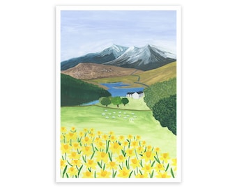 Snowdon, North Wales (Yr Wyddfa) Art Print - Snowdonia Art Print - Snowdon Print - North Wales Poster - Wales Travel Print