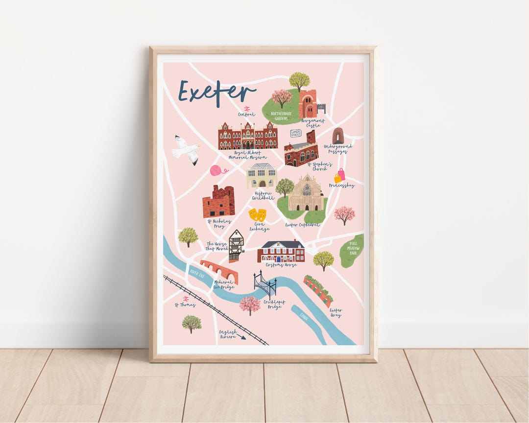 Exeter Map - Exeter Map Poster - Map of Exeter Print - Exeter City Map ...