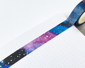Galaxy Washi Tape - Night Sky Washi Tape - Watercolour Galaxy Washi Tape - Bullet Journal Tape - Eco Friendly Tape