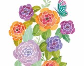 SALE - Wonderful Blooms - Archival Watercolor Art Print
