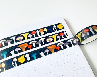 British Mushrooms Washi Tape - Bullet Journal Tape - Fungi Washi Tape - Mushroom Washi Tape - Mushroom Paper Tape - Masking Tape