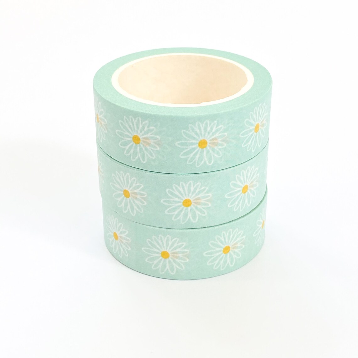 Daisy Washi Tape Aqua Daisies Washi Tape Floral Washi Tape Etsy UK