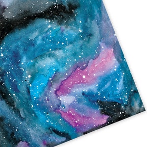 Inpakpapier aquarel Galaxy - Galaxy cadeaupapier - Night Sky Paper - Celestial cadeaupapier - recyclebaar inpakpapier
