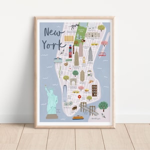 New York Map - New York Map Poster - Illustrierte Karte von New York - NYC Map Poster - New York City Map