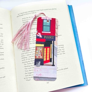 Zakładka do książki Book Shop - New York Book Shop Zakładka do książki - Cat Bookmark - Luxury Bookmark with Tassel - Velvet Touch