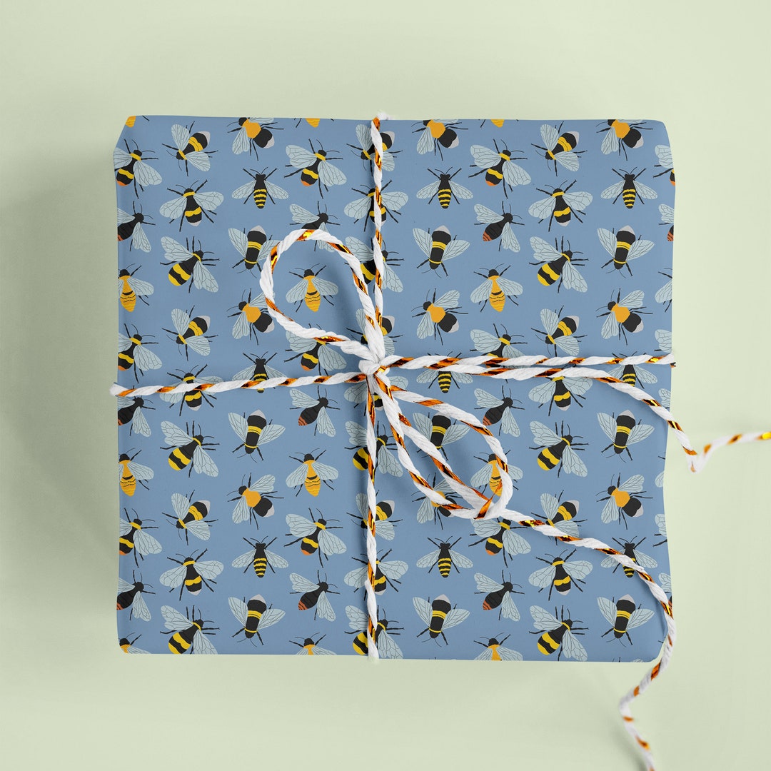 British Bees Wrapping Paper - Bee Gift Wrap - Bumblebee Gift Wrap ...