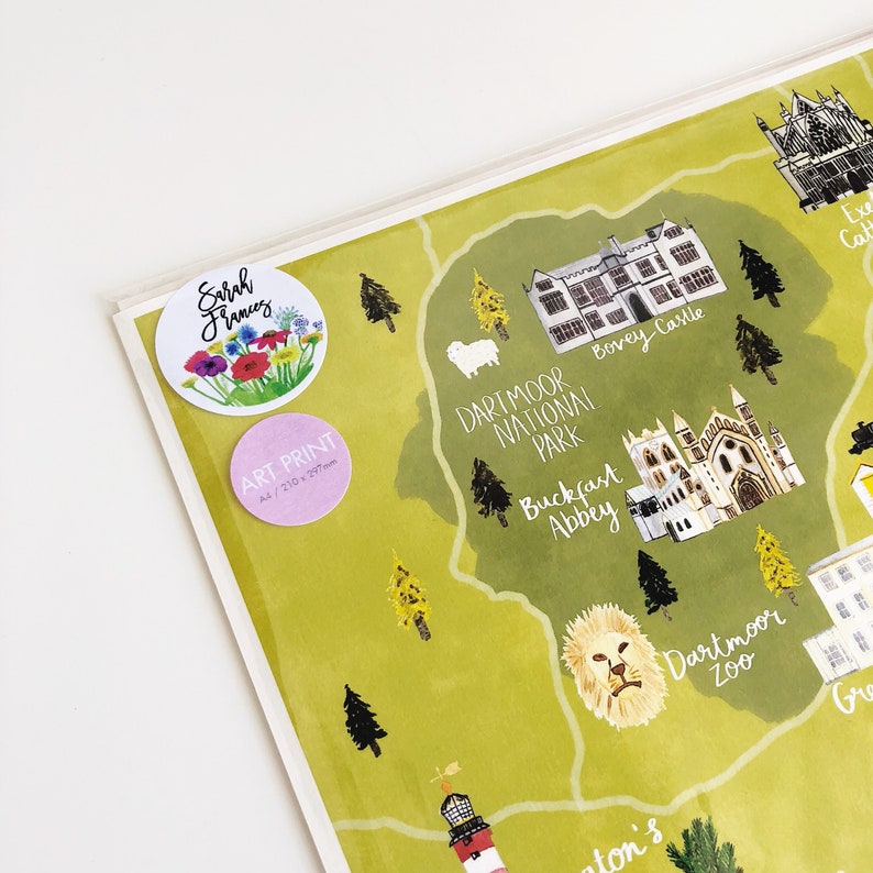 South Devon Illustrated Map A4 Print Watercolour Map Map Etsy South Devon Illustrated Map A4 Print Watercolour Map Map Etsy