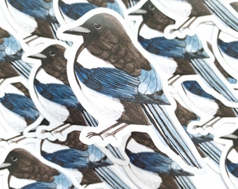 Magpie Vinyl Sticker - British Nature Vinyl Sticker - Magpie Sticker - Bird Sticker - Die Cut Vinyl Sticker - Waterproof Sticker