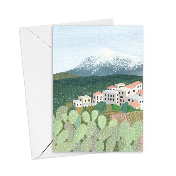 Mount Teide, Tenerife Art Card - Canary Island Card