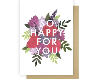 So Very Happy For You handmade greeting card