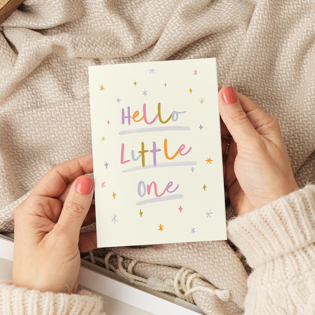 Hello Little One Card - New Baby Card - Baby Birth Card - New Parents ...