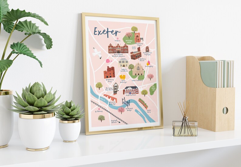 Exeter Map - Exeter Map Poster - Map of Exeter Print - Exeter City Map ...