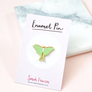 SECONDS Luna Moth Enamel Pin Gold Moth Pin Luna Moth Lapel Pin Insect Pin Moth Badge image 4