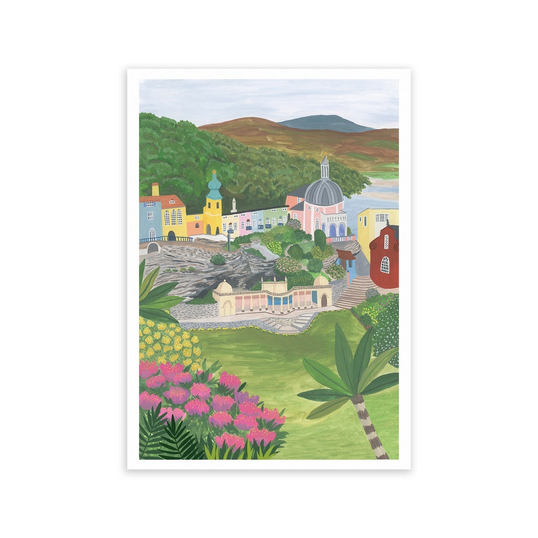 Portmeirion, North Wales Art Print Portmeirion Art Print Italian ...