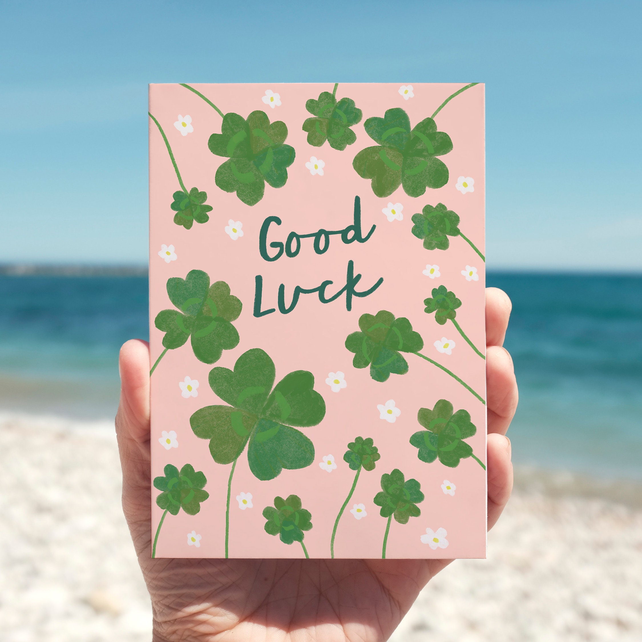 Good Luck Card - Four-leaf Clover Good Luck Card - Best of Luck
