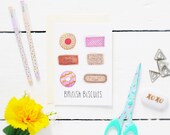 SALE - HALF PRICE - Watercolour British Biscuits - Postcard