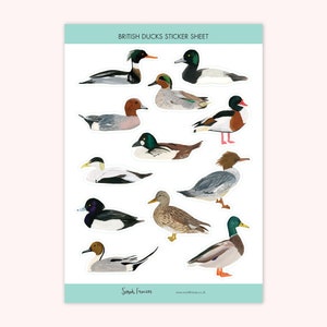 Stickers British Duck - Stickers illustrés - Stickers agenda - Stickers Bullet Journal - Stickers canards en papier - Feuille d'autocollants