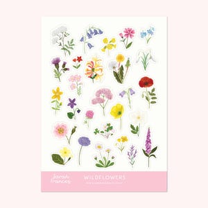 British Wildflower Sticker Sheet - Illustrated Stickers - Planner Stickers - Bullet Journal Stickers - British Nature Sticker Sheet