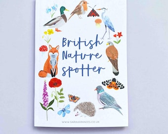 British Nature Spotter Journal - Wildtier Spotter Notizbuch - Natur Identifikationskarte - Naturbeobachter Journal - Vogel Beobachtung Notizbuch