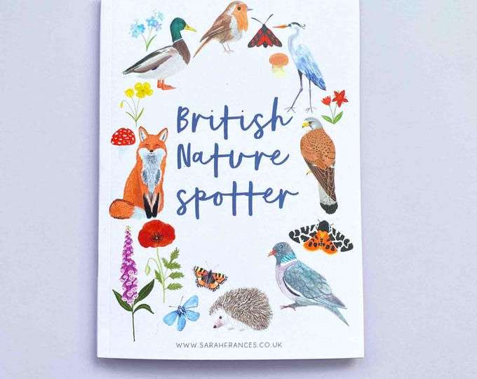 British Nature Spotter Journal - Wildlife Spotter Notebook - Nature Identification Chart - Nature Watching Journal - Bird Watching Notebook