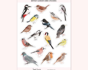 British Bird Stickers - Illustrated Stickers - Planner Stickers - Bullet Journal Stickers - BuJo Stickers - Sticker Sheet