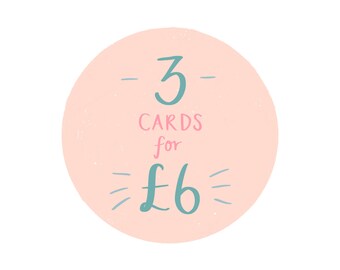 Choose 3 Cards - Mix and Match Greetings Card Deal - Bulk Cards - Any 3 Cards - 3 for 6 - Recycled Cards