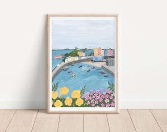 Tenby, South Wales Art Print - Dinbych y Pysgod Art Print - Welsh Town Print - Coastal Harbour Print - Wales Print - Coastal Art