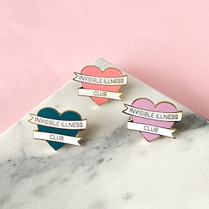 Invisible Illness Club Enamel Pin - Invisible Illness Pin - Mental Health Awareness - Anxiety Pin - Depression Pin - Mental Health Pin