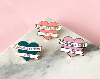 Invisible Illness Club Enamel Pin - Invisible Illness Pin - Mental Health Awareness - Anxiety Pin - Depression Pin - Mental Health Pin