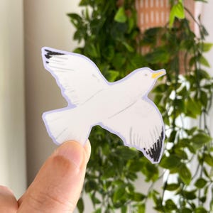 Flying Seagull Vinyl Sticker - Seagull Sticker - Seaside Bird Sticker - Coastal Bird Sticker