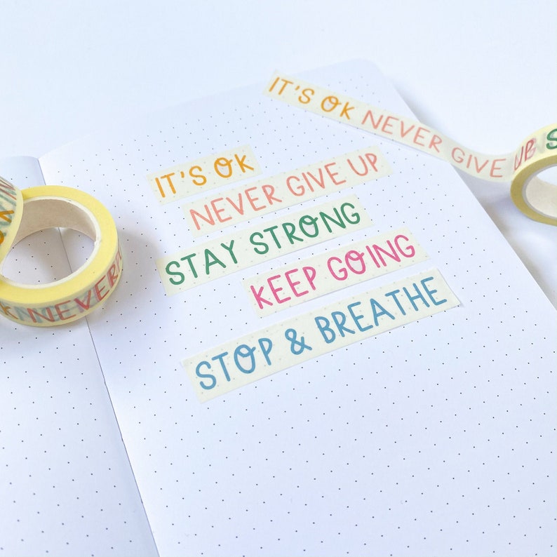 Self Care Quotes Washi Tape - Positive Affirmations Washi Tape -