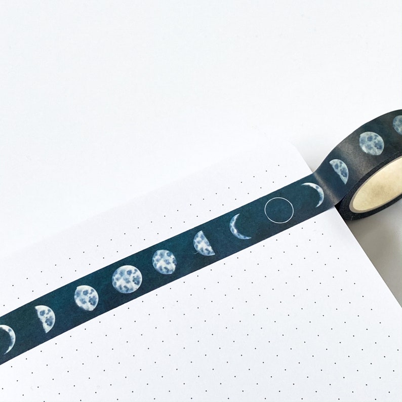 Bullet Journal Tape Moon Washi Tape Eco Friendly Tape Watercolour Moon Washi Tape Moon Phases Washi Tape