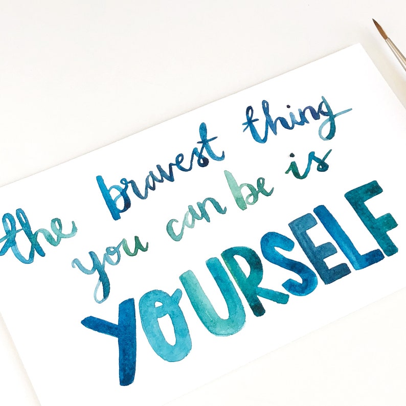 Plus courageux chose citationaquarelle originale Etsy Plus courageux chose citationaquarelle originale Etsy