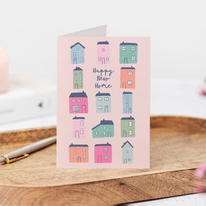 Biglietto di auguri per la nuova casa - Biglietto di auguri per la nuova casa con case colorate - Biglietto di inaugurazione della casa - Biglietto di auguri per la casa dolce casa - Biglietto per la nuova casa