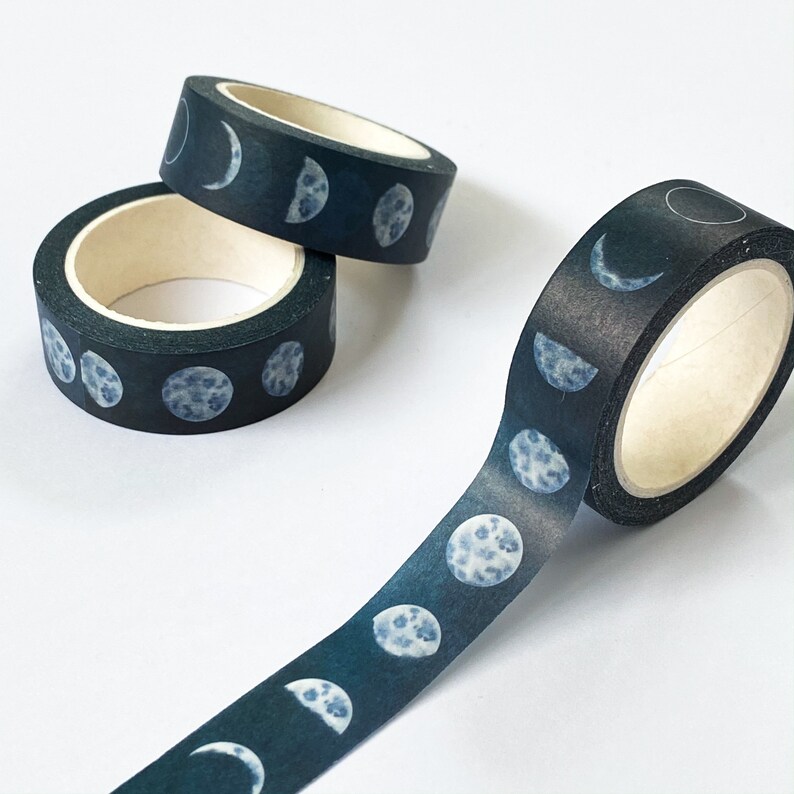 Bullet Journal Tape Moon Washi Tape Eco Friendly Tape Watercolour Moon Washi Tape Moon Phases Washi Tape