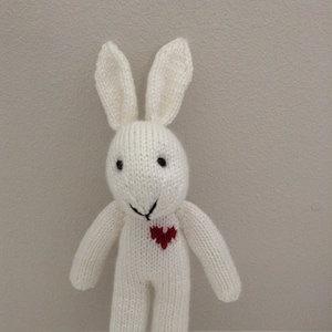 Handmade Knitted Bunny with Heart: Soft Plush Rabbit Toy