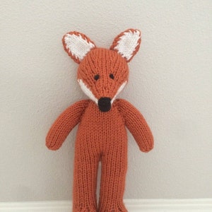 Handmade Knitted Fox Nursery Fox Stuffed Toy Woodland Soft Fox Toy Baby Shower Gift image 1