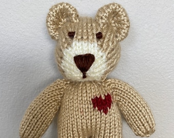 Handmade Heart Teddy Bear Knitted Soft Toy