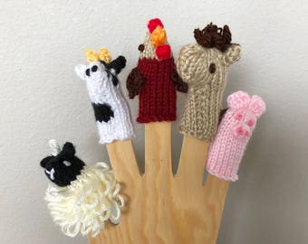 Finger Puppet Pattern Pattern Knitted Puppets 5 Little Etsy