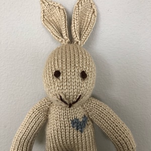 Handmade Knitted Soft Toy Bunny with heart