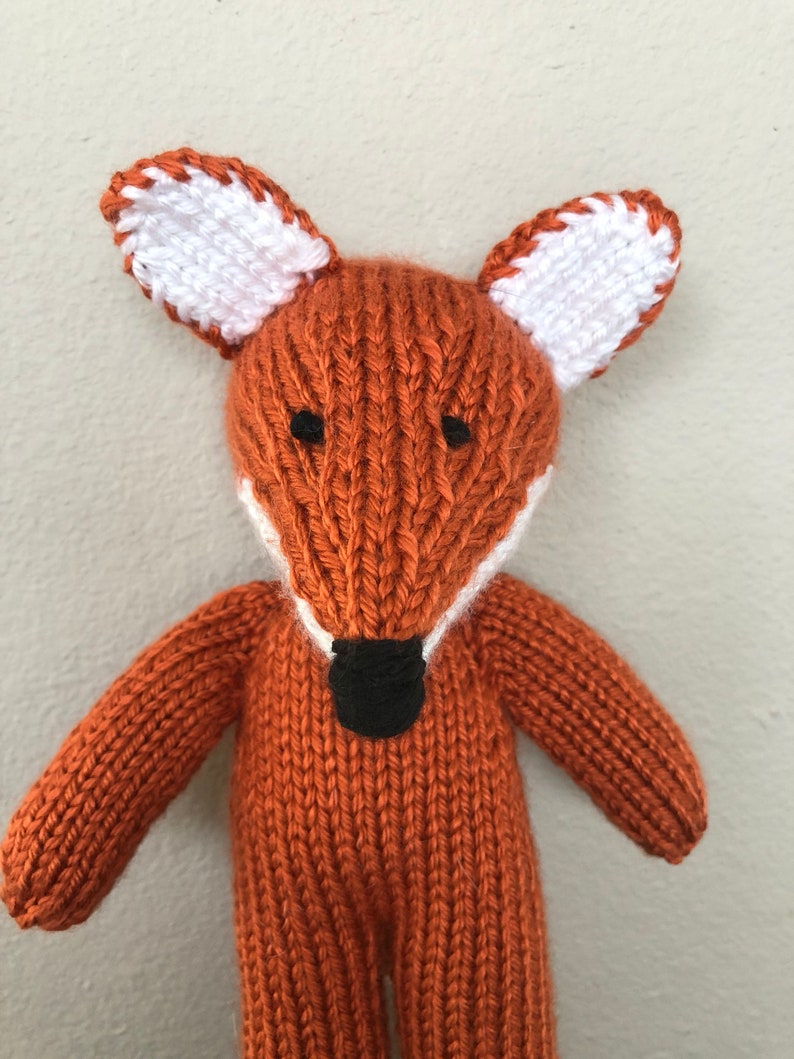 Handmade Knitted Fox Nursery Fox Stuffed Toy Woodland Soft Fox Toy Baby Shower Gift image 8