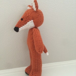 Handmade Knitted Fox Nursery Fox Stuffed Toy Woodland Soft Fox Toy Baby Shower Gift image 4