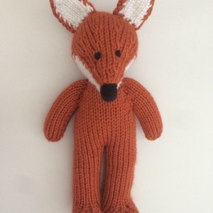 Handmade Knitted Fox Nursery Fox Stuffed Toy Woodland Soft Fox Toy Baby Shower Gift image 2